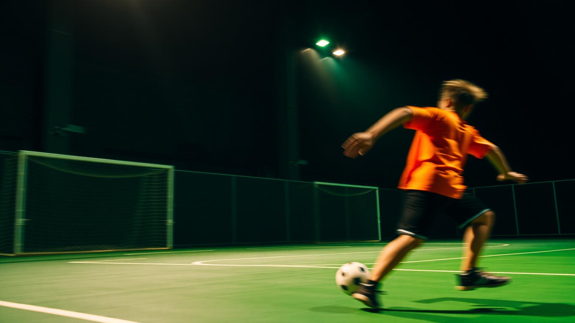 Atleta de futsal em ação